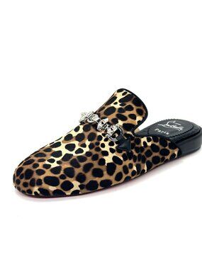 Christian Louboutin COOLITO SWING Pony Leopard Mules Slipper Slide Sandals
